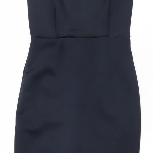 Label Lab Womens Black Size 8 Sheath Sleeveless Asymmetric Dress
