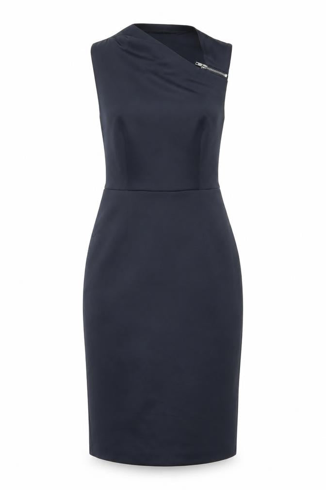 Label Lab Womens Black Size 8 Sheath Sleeveless Asymmetric Dress