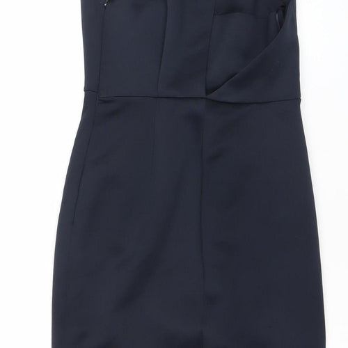 Label Lab Womens Black Size 8 Sheath Sleeveless Asymmetric Dress