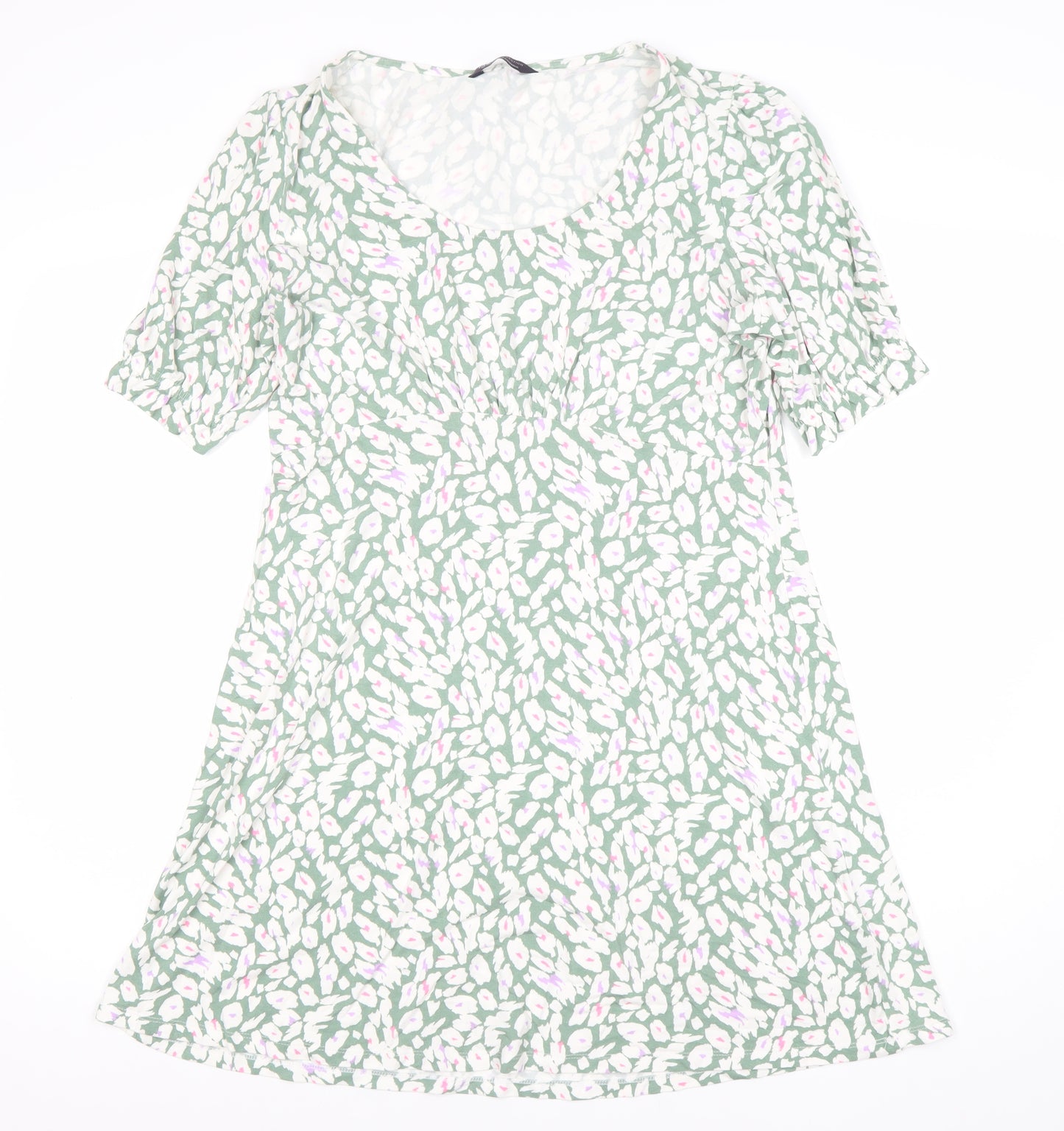 Marks and Spencer Women’s Green Floral A-Line Dress Size 12