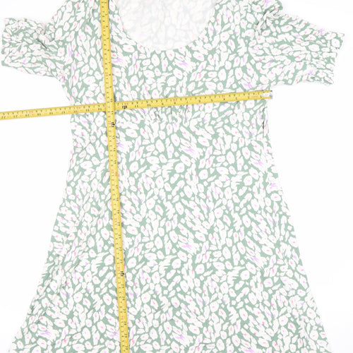 Marks and Spencer Women’s Green Floral A-Line Dress Size 12