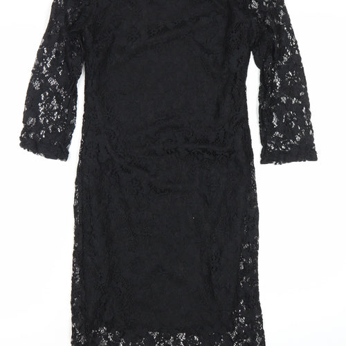 AX Paris Women’s Black Lace Bodycon Dress Size 10 3/4 Sleeve