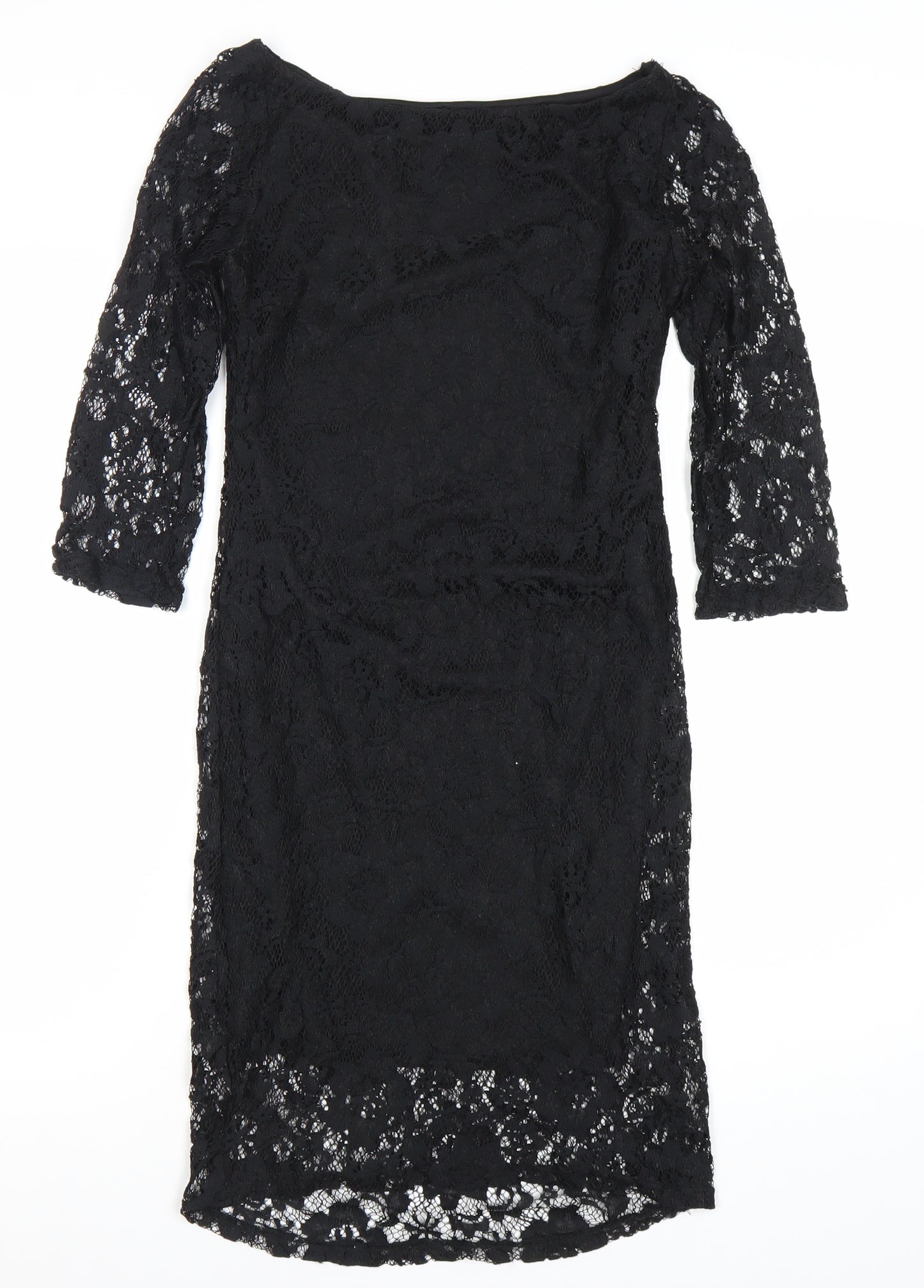 AX Paris Women’s Black Lace Bodycon Dress Size 10 3/4 Sleeve