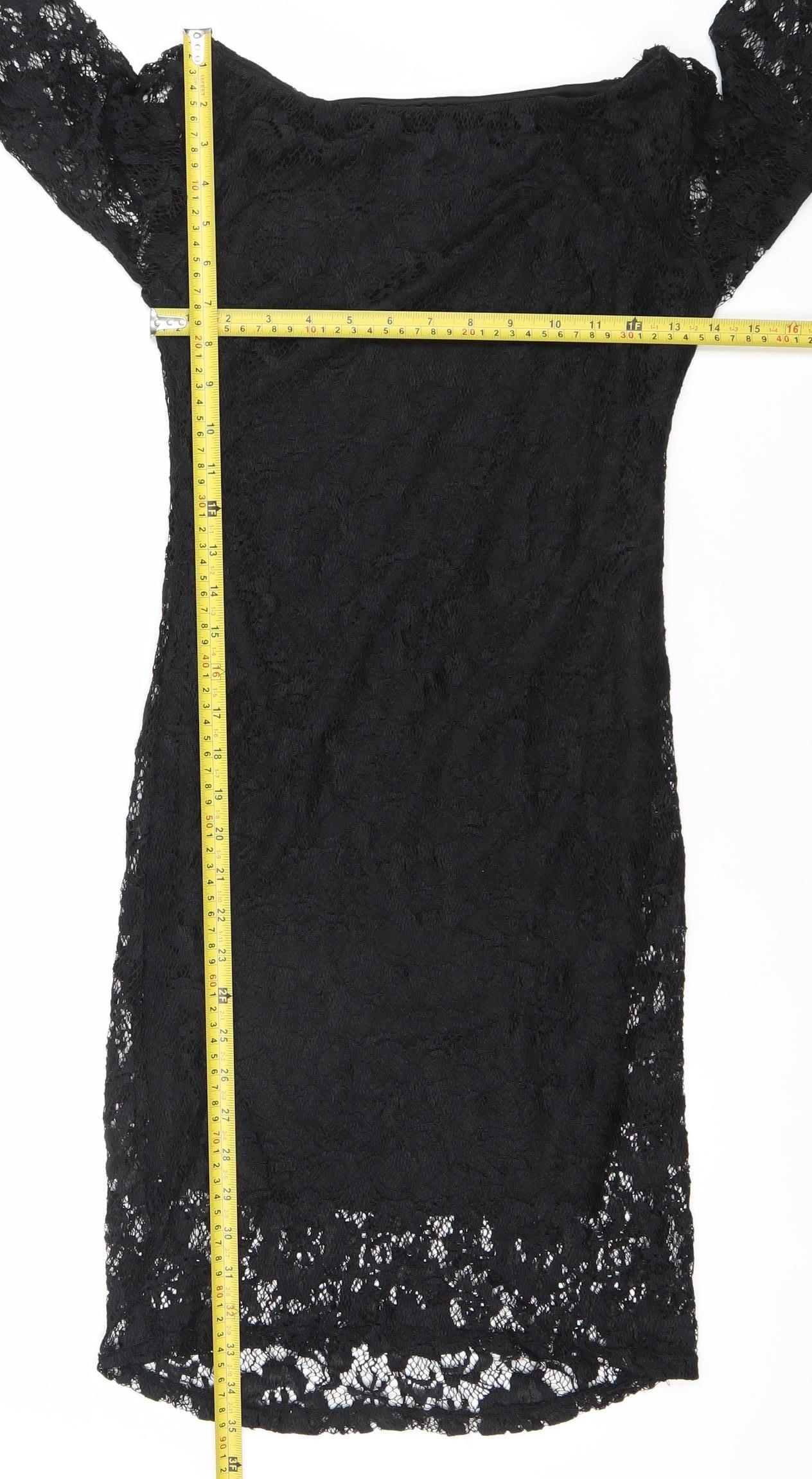 AX Paris Women’s Black Lace Bodycon Dress Size 10 3/4 Sleeve