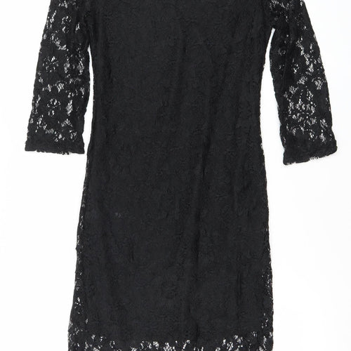 AX Paris Women’s Black Lace Bodycon Dress Size 10 3/4 Sleeve