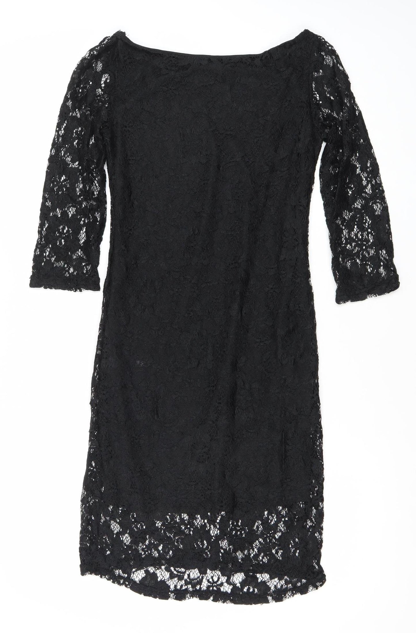 AX Paris Women’s Black Lace Bodycon Dress Size 10 3/4 Sleeve