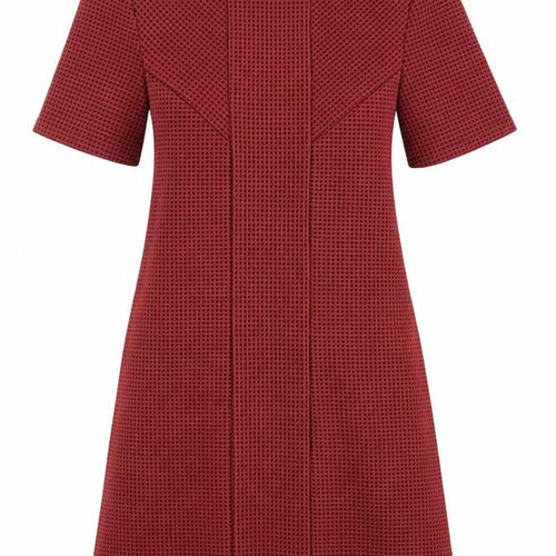 Topshop Women Red Bodycon Knee Length Dress UK 8 Short Sleeve Geometric