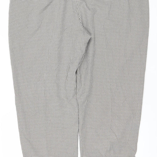 Marks and Spencer Womens Grey Check Trousers Size 22 Straight Leg
