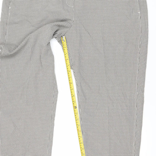 Marks and Spencer Womens Grey Check Trousers Size 22 Straight Leg