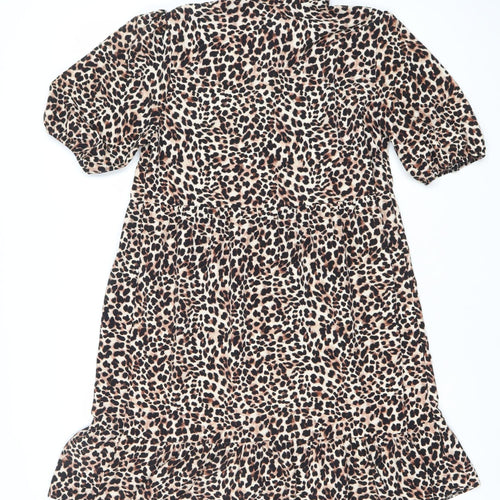 George Women’s Leopard Print Shift Dress Size 10 Knee Length V-Neck