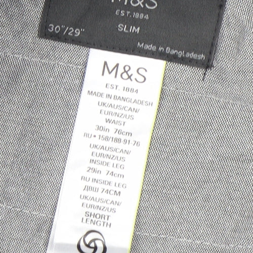 Marks and Spencer Mens Blue Slim Fit Dress Pants 30x29 Wool Blend