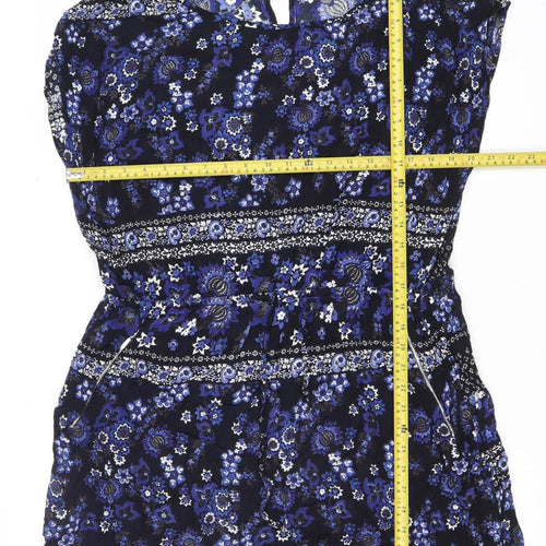 Gracech Womens Black Blue Floral Strapless Dress Size 20
