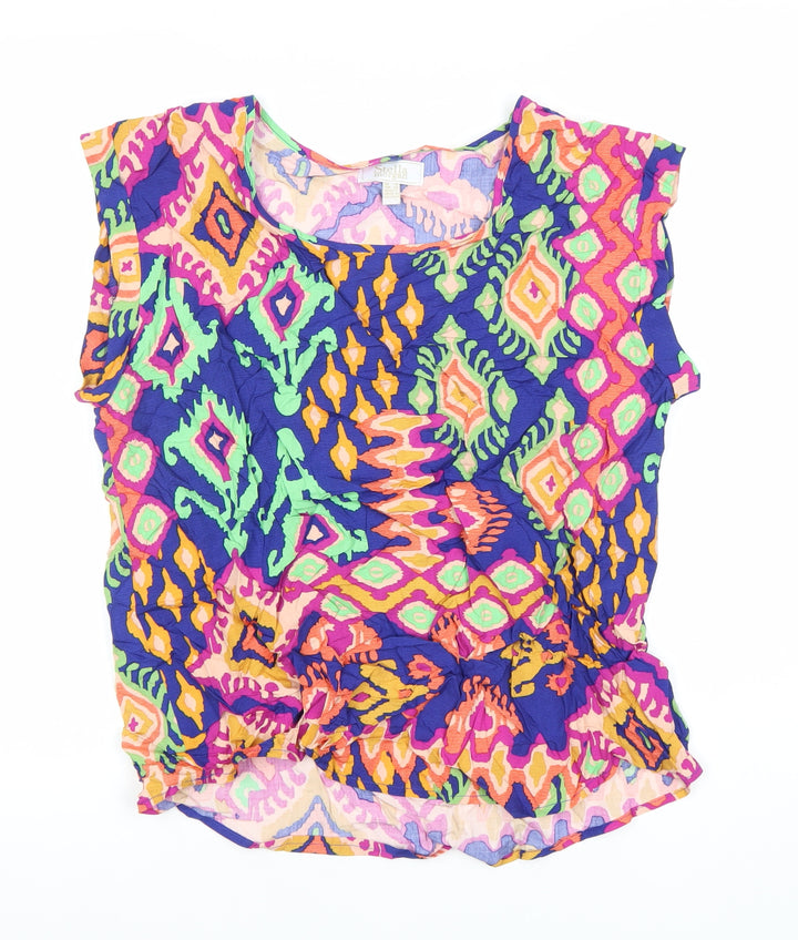 Stella Morgan Womens Multicoloured Size 12 Tunic Sleeveless Blouse Viscose