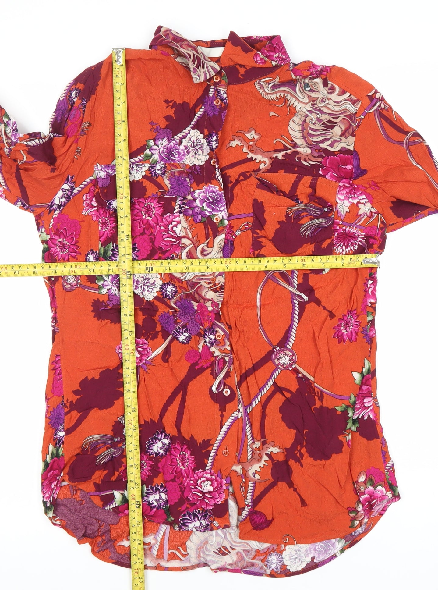 Oui Womens Multicoloured Floral Button-Up Shirt Size 10