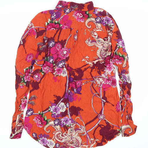 Oui Womens Multicoloured Floral Button-Up Shirt Size 10