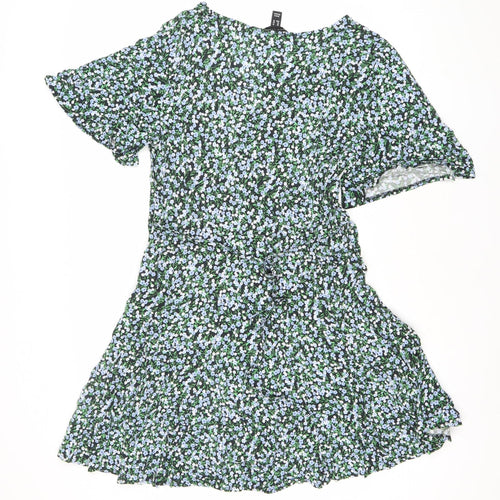 New Look Women’s Floral Asymmetric V-Neck Dress Size 14