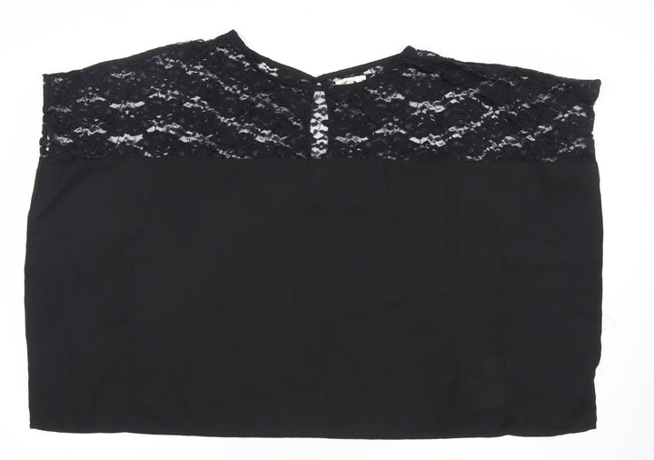 ARKITECT Womens Black Lace Tunic Blouse Size 12 Sleeveless