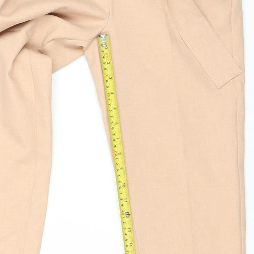 Erfani Women’s Beige High Rise Belted Straight Leg Trousers Size 8
