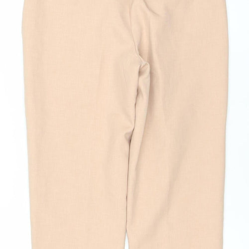 Erfani Women’s Beige High Rise Belted Straight Leg Trousers Size 8