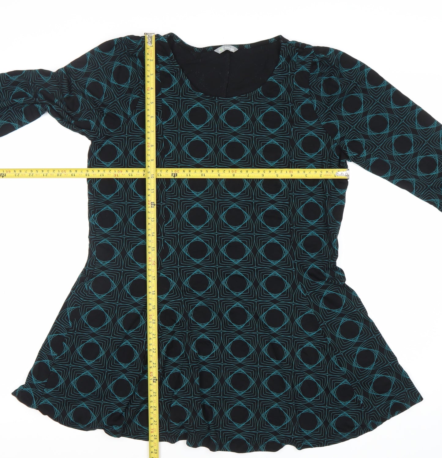 Marks and Spencer Women’s Black Green Skater Dress UK 16