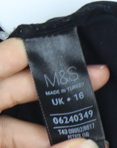 Marks and Spencer Women’s Black Green Skater Dress UK 16