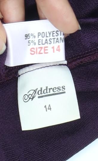 Adddress Womens Purple Floral Long Sleeve Jersey Top Size 14