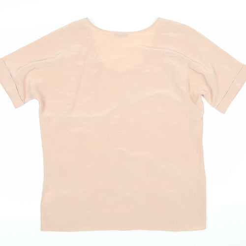 Jigsaw Women’s Beige Silk Scoop Neck Blouse Size S
