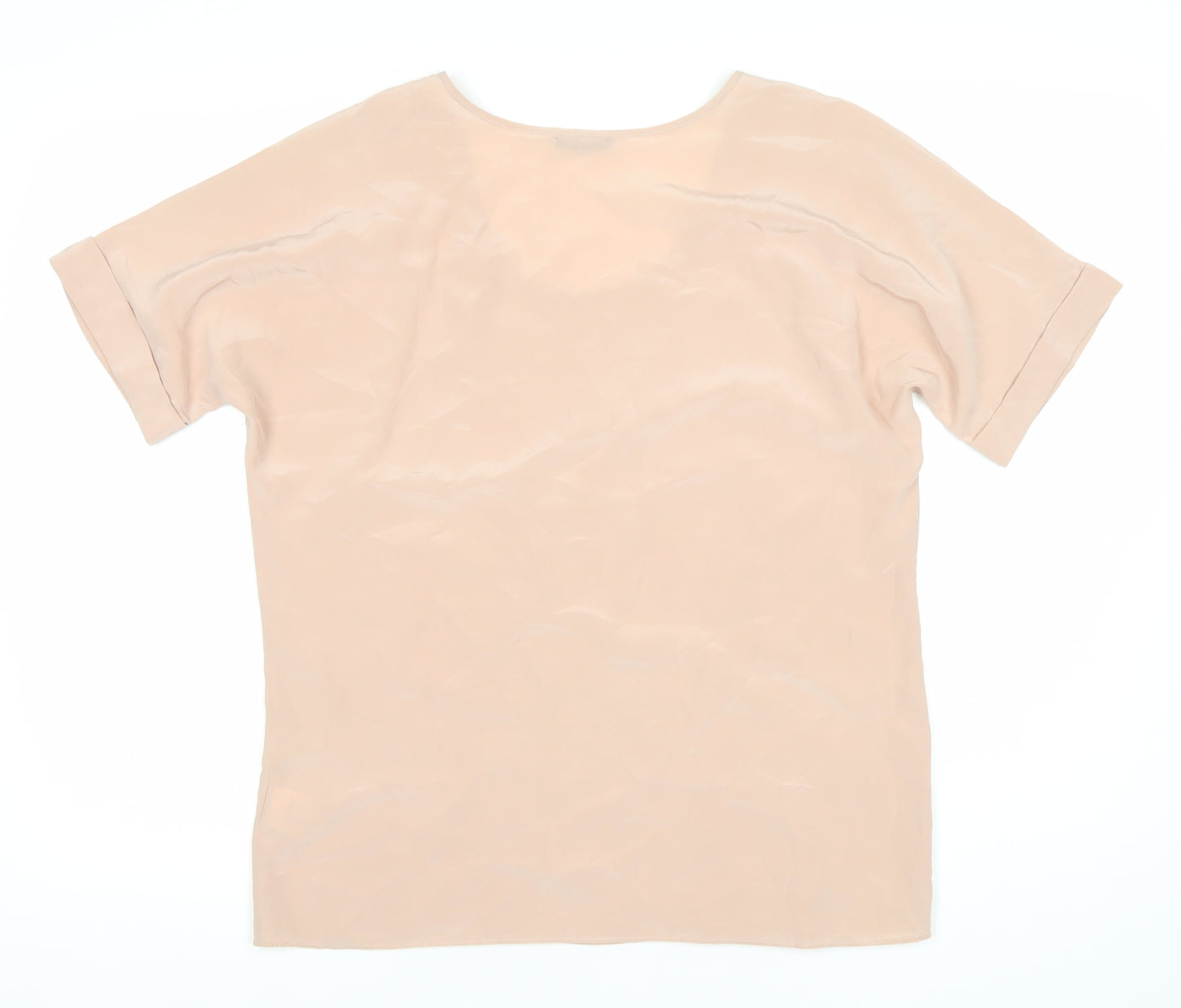 Jigsaw Women’s Beige Silk Scoop Neck Blouse Size S