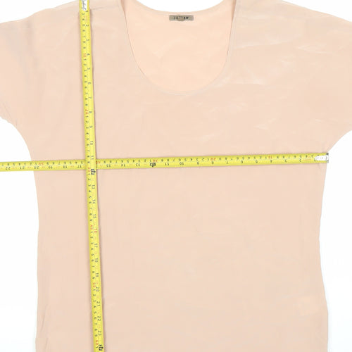 Jigsaw Women’s Beige Silk Scoop Neck Blouse Size S