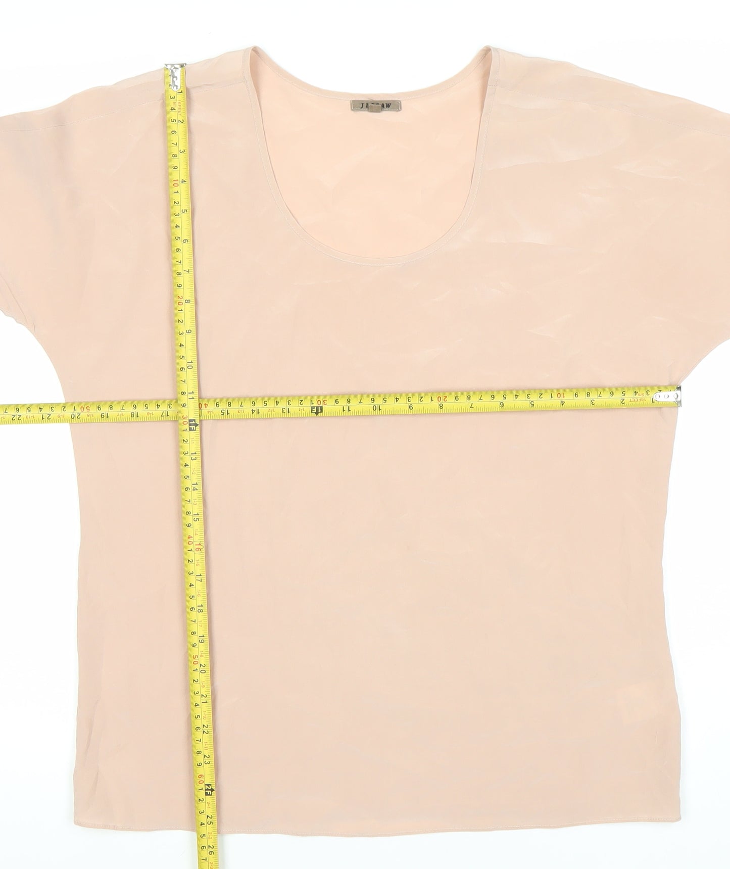 Jigsaw Women’s Beige Silk Scoop Neck Blouse Size S