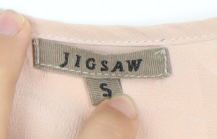 Jigsaw Women’s Beige Silk Scoop Neck Blouse Size S