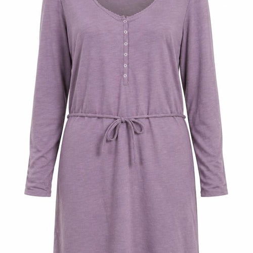 La Redoute Women’s Purple Shirt Dress Size 16/18 Long Sleeve V-Neck Cotton