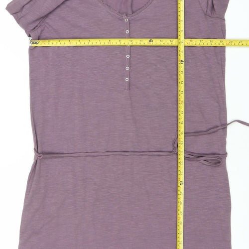 La Redoute Women’s Purple Shirt Dress Size 16/18 Long Sleeve V-Neck Cotton