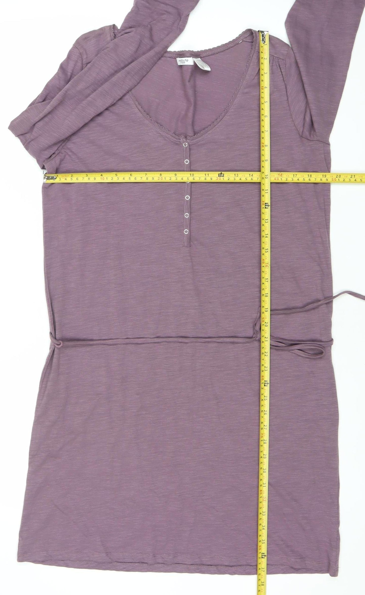 La Redoute Women’s Purple Shirt Dress Size 16/18 Long Sleeve V-Neck Cotton
