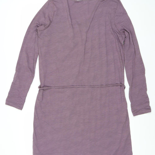 La Redoute Women’s Purple Shirt Dress Size 16/18 Long Sleeve V-Neck Cotton