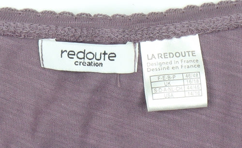 La Redoute Women’s Purple Shirt Dress Size 16/18 Long Sleeve V-Neck Cotton