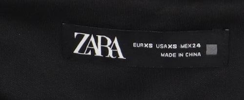 ZARA Womens Black Sequin Bodycon Mini Dress XS Party Cocktail Puff Sleeve