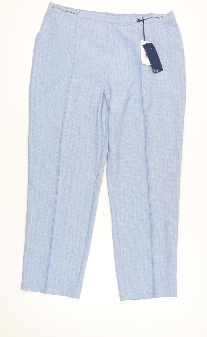 Marks and Spencer Womens Blue Size 18 Chino Polyester Trousers