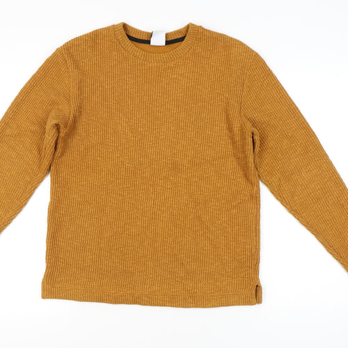 Zara Men’s Brown Knit Pullover Sweatshirt Size S Crew Neck