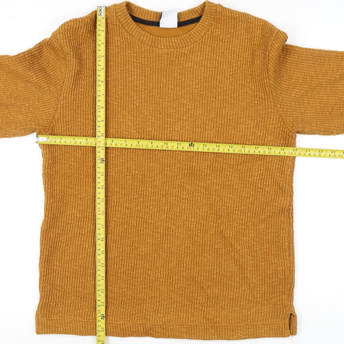 Zara Men’s Brown Knit Pullover Sweatshirt Size S Crew Neck
