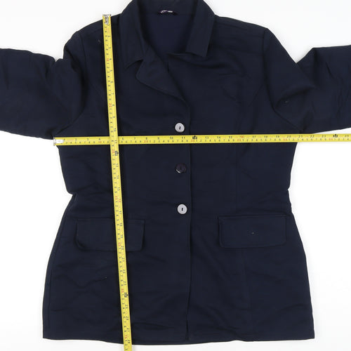 C&A Womens Blue Size 14 Suit Jacket Three Button Lined Workwear