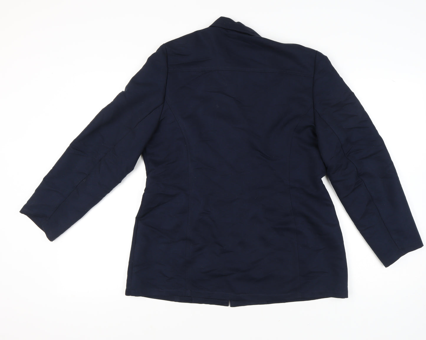 C&A Womens Blue Size 14 Suit Jacket Three Button Lined Workwear