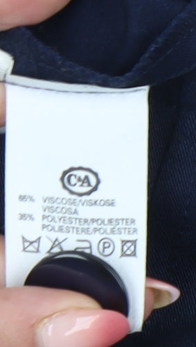 C&A Womens Blue Size 14 Suit Jacket Three Button Lined Workwear