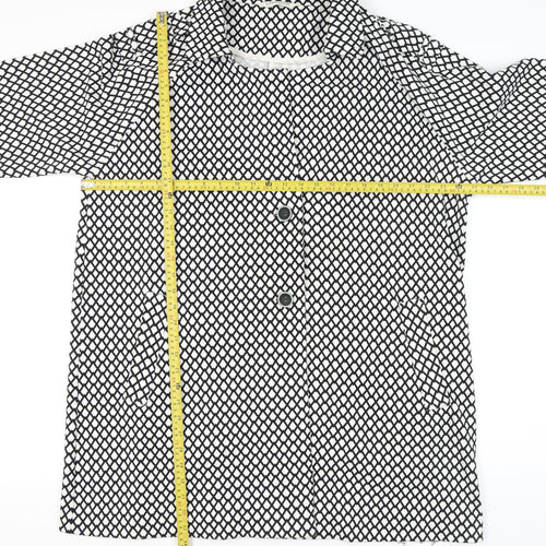Virtuelle Womens Black White Geometric Plus Size 20 Coat