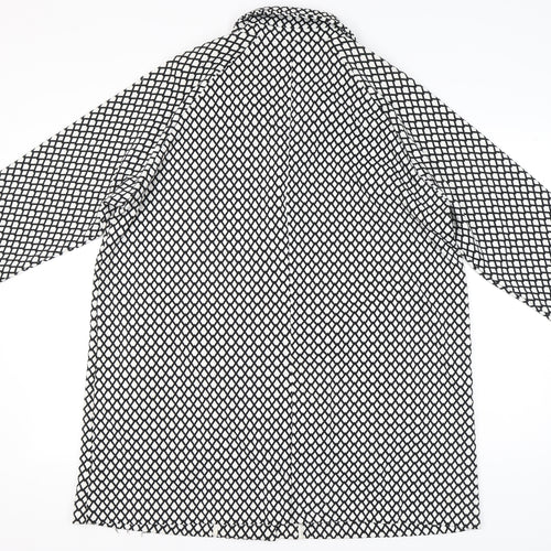 Virtuelle Womens Black White Geometric Plus Size 20 Coat