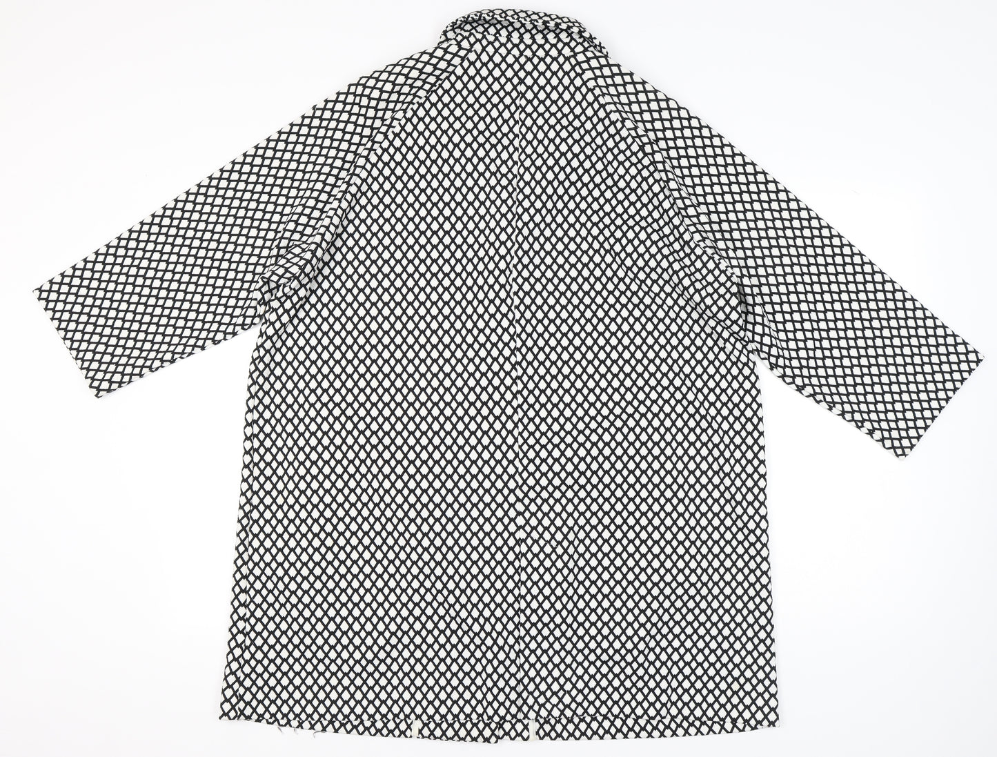 Virtuelle Womens Black White Geometric Plus Size 20 Coat