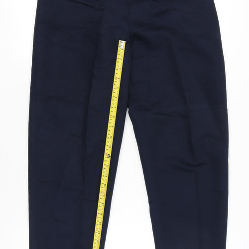 Yessica Women’s Blue Linen Cotton Tapered Trousers Size 16