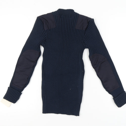 Yorkcraft Men’s Blue V-Neck Military Pullover Jumper XS