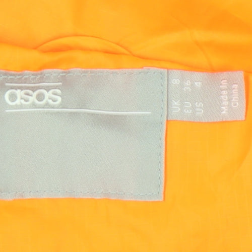 ASOS Women’s Orange Pullover Hoodie UK 8 Lightweight Casual
