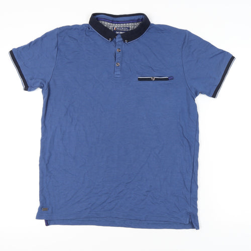 Le Shark Men’s Blue Polo Shirt Size L Short Sleeve Collared Casual